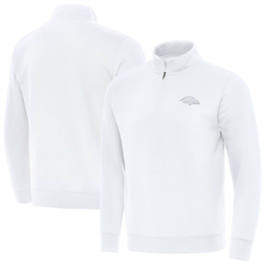 Baltimore Ravens Antigua Victory Quarter-Zip Top - White - NFL
