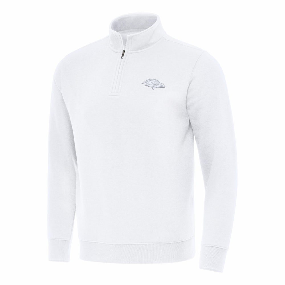 Baltimore Ravens Antigua Victory Quarter-Zip Top - White - NFL