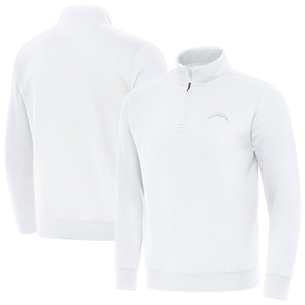 Los Angeles Chargers Antigua Victory Quarter-Zip Top - White - NFL