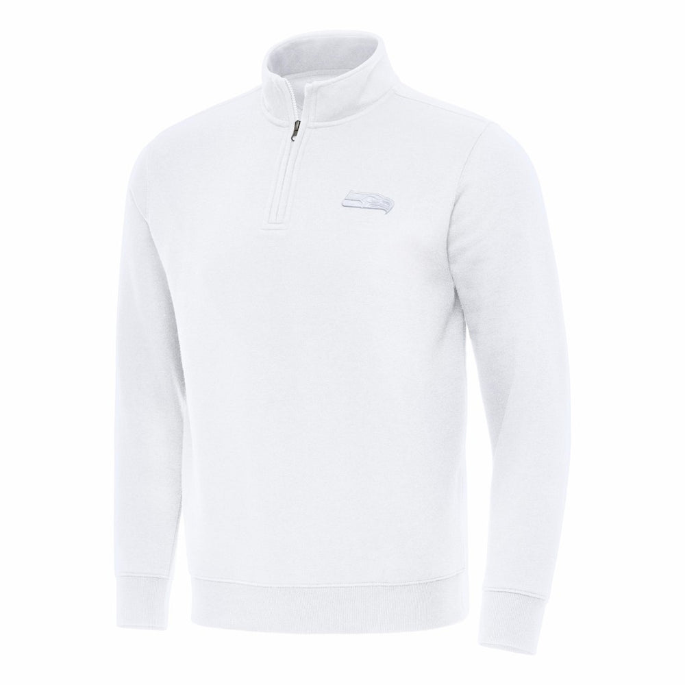 Seattle Seahawks Antigua Victory Quarter-Zip Top - White - NFL