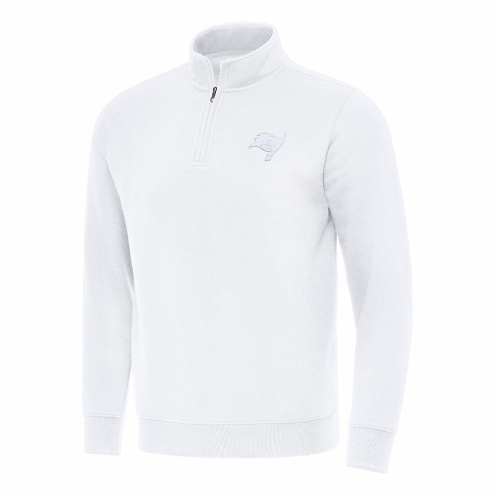 Tampa Bay Buccaneers Antigua Victory Quarter-Zip Top - White - NFL