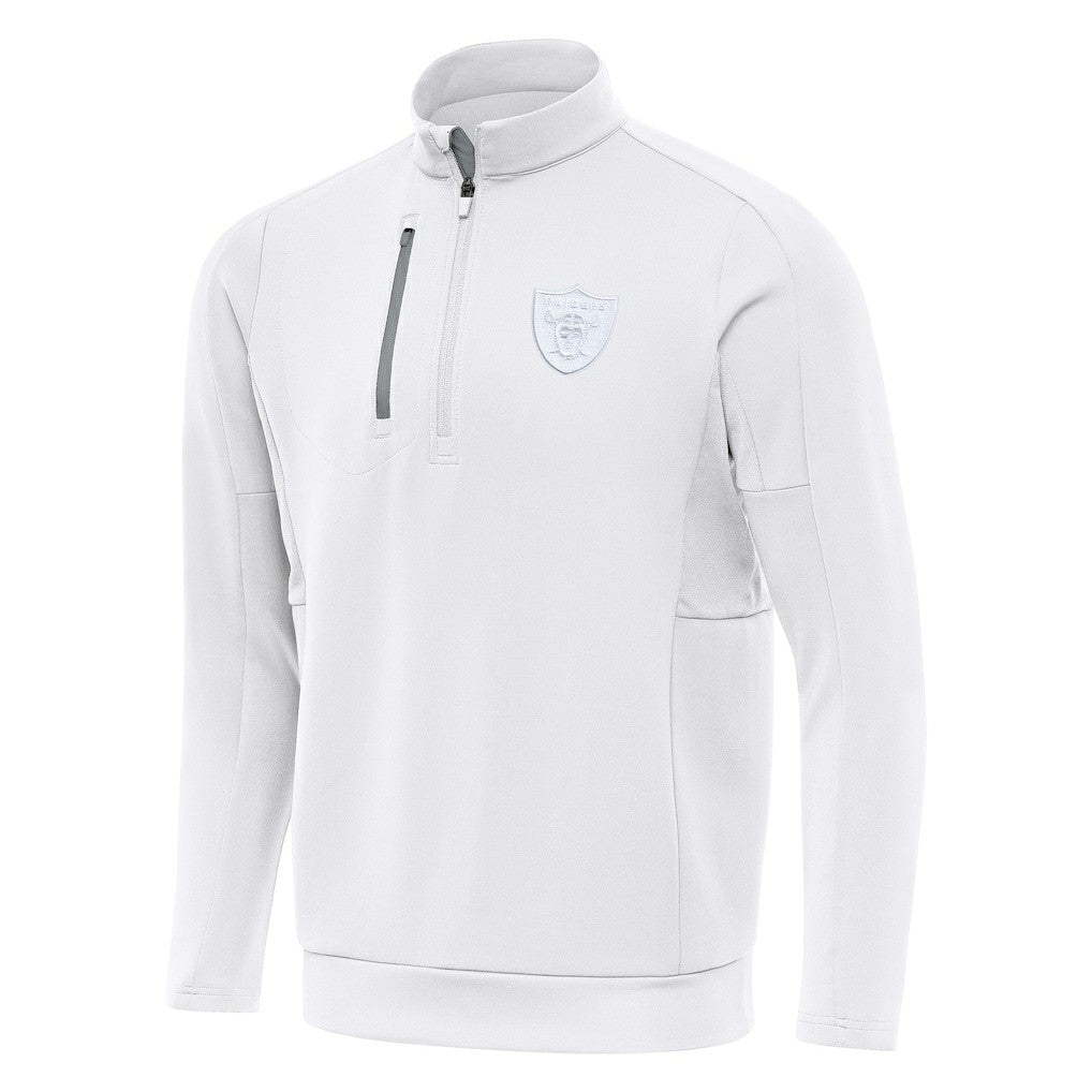 Las Vegas Raiders Antigua Generation Quarter-Zip Top - White - NFL