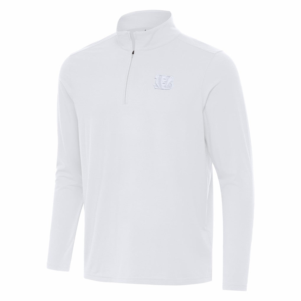 Cincinnati Bengals Antigua Intent Quarter-Zip Top - White - NFL