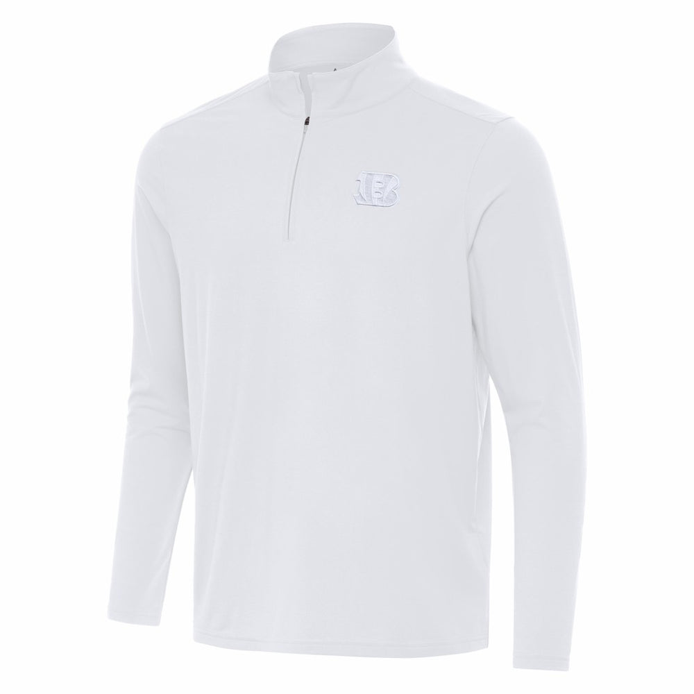 Cincinnati Bengals Antigua Intent Quarter-Zip Top - White - NFL