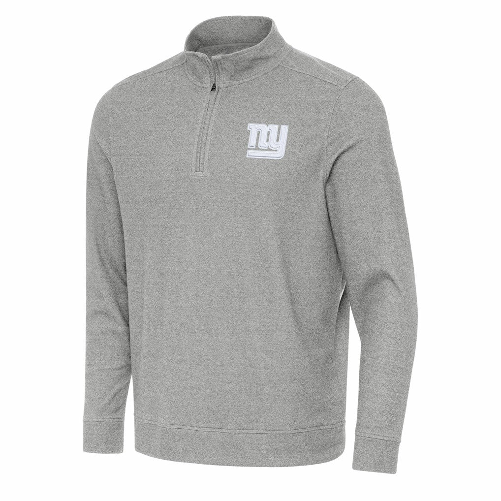 New York Giants Antigua Subtle Quarter-Zip Top - Heather Gray - NFL