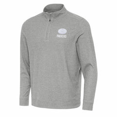 Green Bay Packers Antigua Subtle Quarter-Zip Top - Heather Gray - NFL