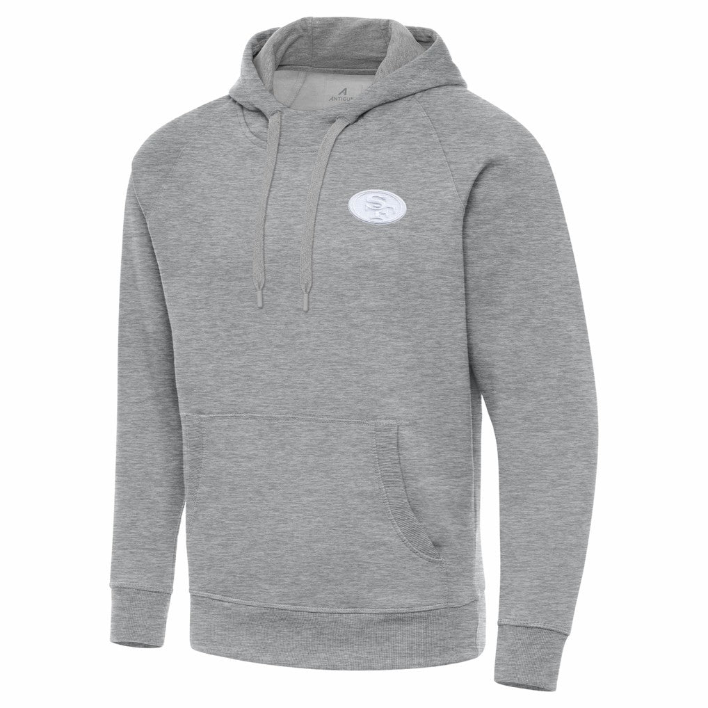 San Francisco 49ers Antigua Victory Pullover Hoodie - Heather Gray - NFL