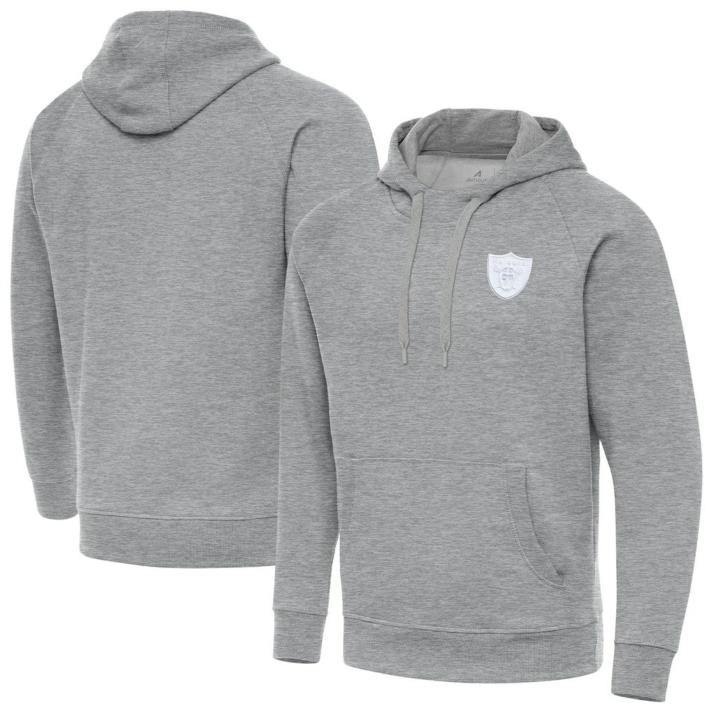Las Vegas Raiders Antigua Victory Pullover Hoodie - Heather Gray - NFL