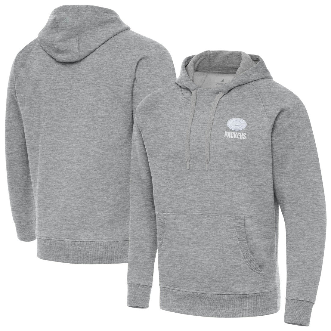 Green Bay Packers Antigua Victory Pullover Hoodie - Heather Gray - NFL