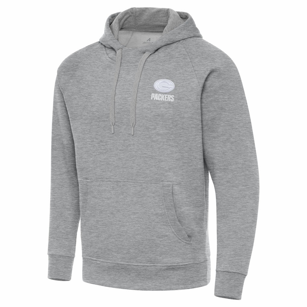 Green Bay Packers Antigua Victory Pullover Hoodie - Heather Gray - NFL