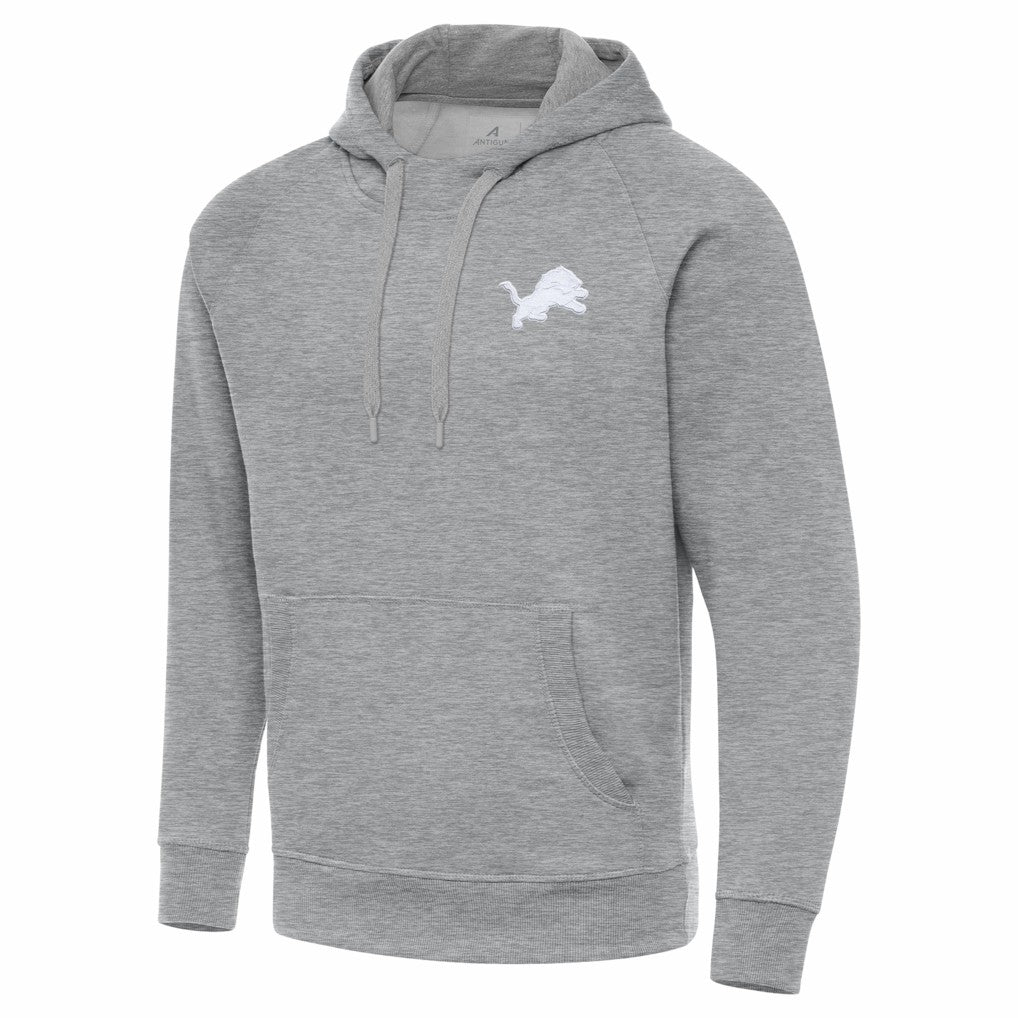 Detroit Lions Antigua Victory Pullover Hoodie - Heather Gray - NFL