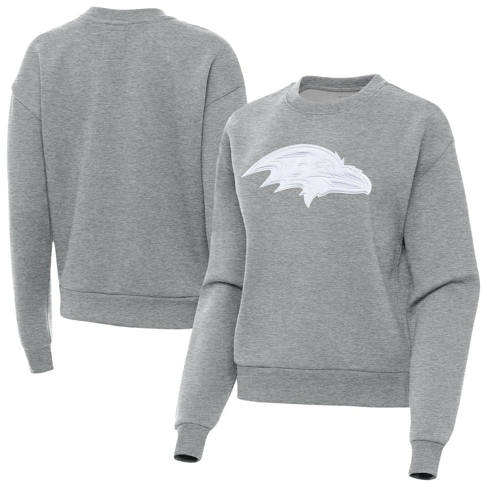 Baltimore Ravens Antigua Women's Victory Pullover Sweatshirt - Heather Gray - NFL
