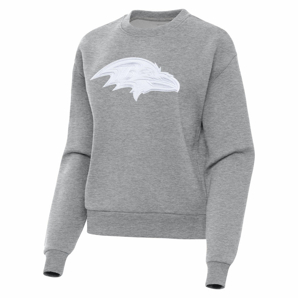 Baltimore Ravens Antigua Women's Victory Pullover Sweatshirt - Heather Gray - NFL