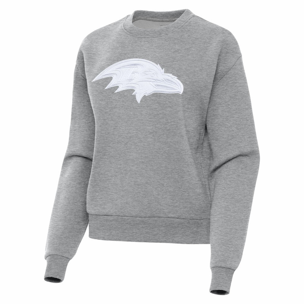 Baltimore Ravens Antigua Women's Victory Pullover Sweatshirt - Heather Gray - NFL