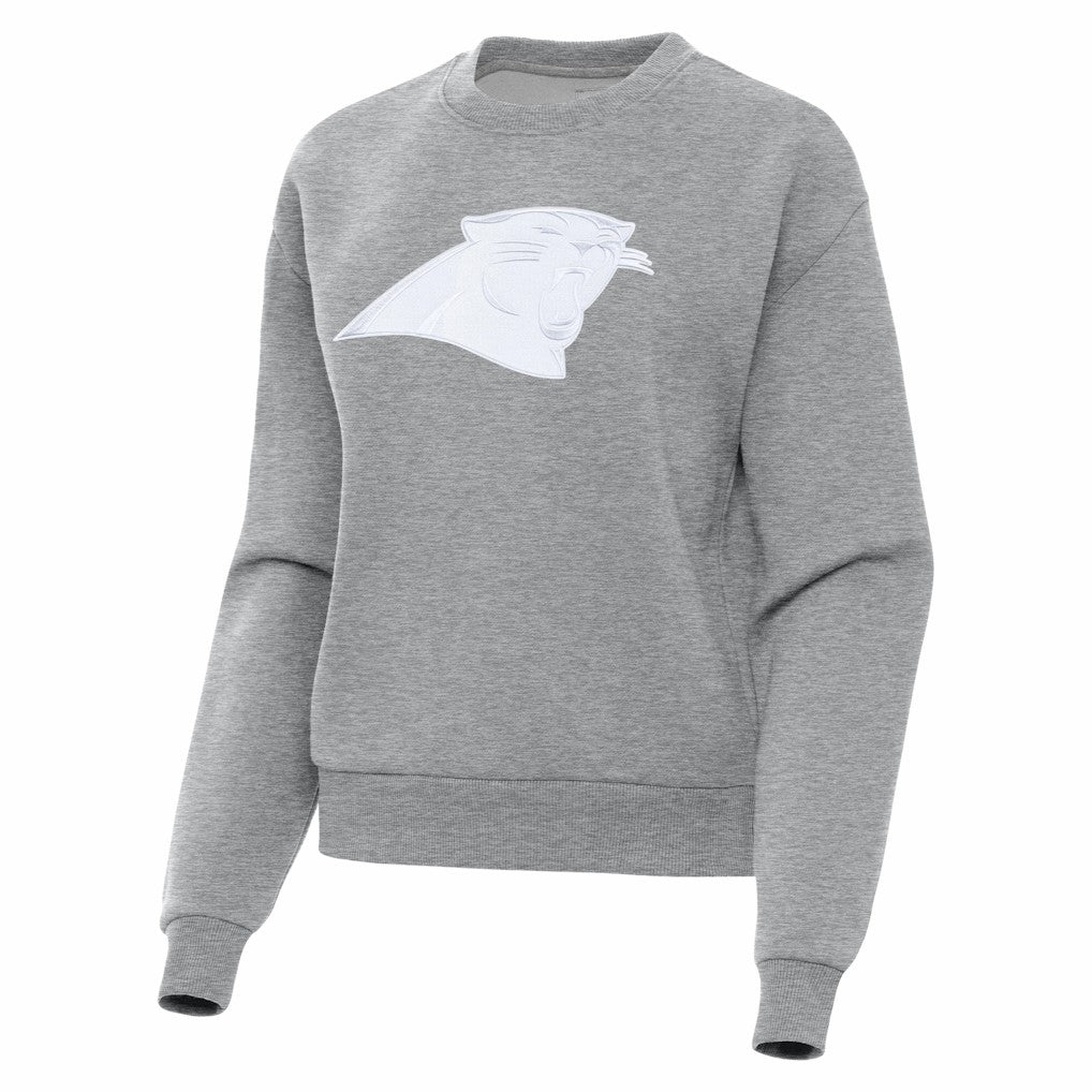 Carolina Panthers Antigua Women's Victory Pullover Sweatshirt - Heather Gray - NFL