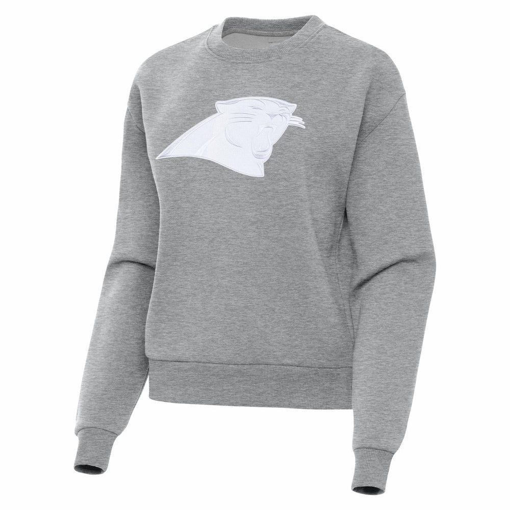 Carolina Panthers Antigua Women's Victory Pullover Sweatshirt - Heather Gray - NFL