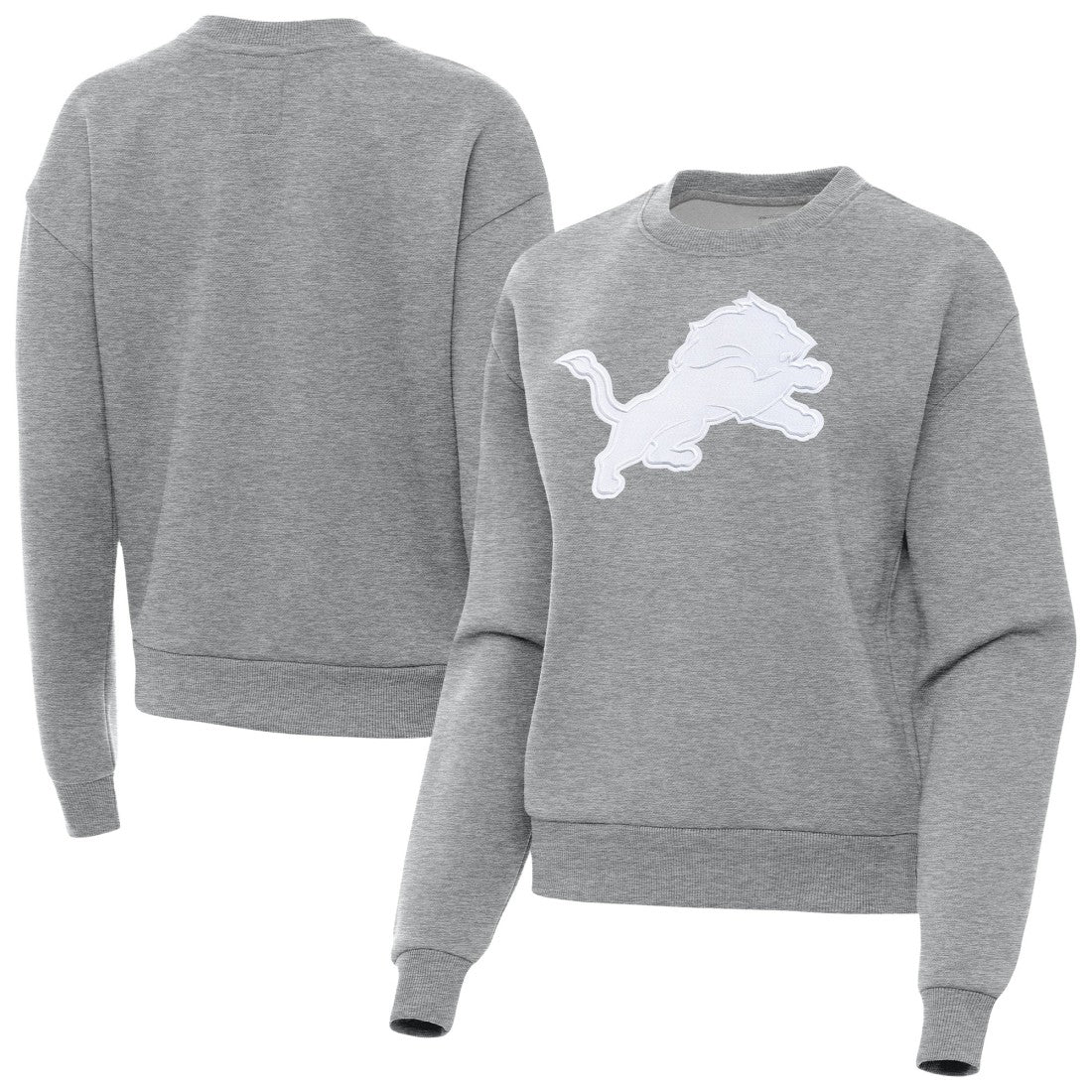 Detroit Lions Antigua Women's Victory Pullover Sweatshirt - Heather Gray - NFL