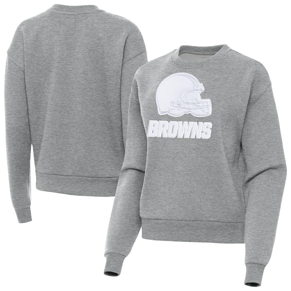 Cleveland Browns Antigua Women's Victory Pullover Sweatshirt - Heather Gray - NFL