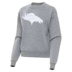 Denver Broncos Antigua Women's Victory Pullover Sweatshirt - Heather Gray - NFL