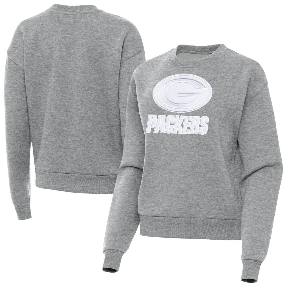 Green Bay Packers Antigua Women's Victory Pullover Sweatshirt - Heather Gray - NFL