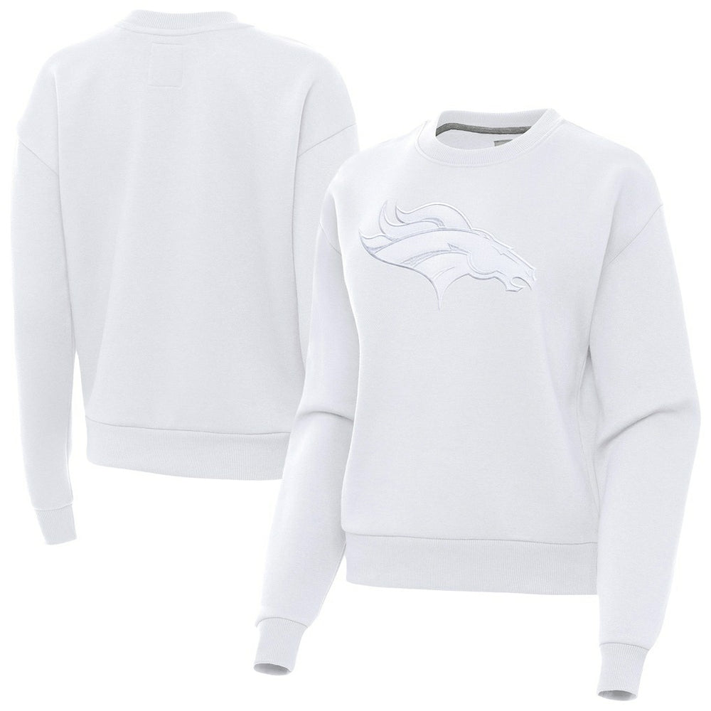 Denver Broncos Antigua Women's Victory Pullover Sweatshirt - White - NFL