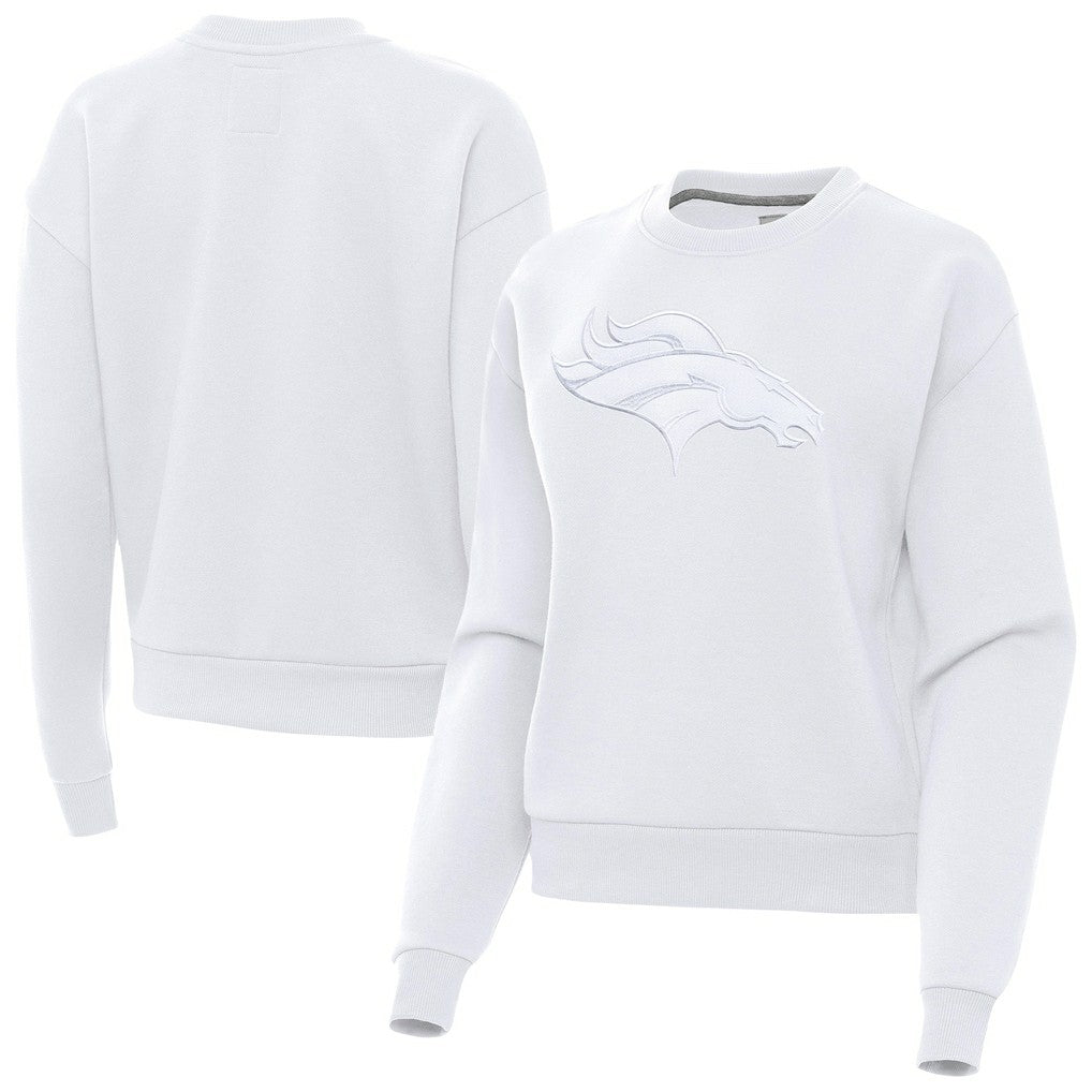 Denver Broncos Antigua Women's Victory Pullover Sweatshirt - White - NFL