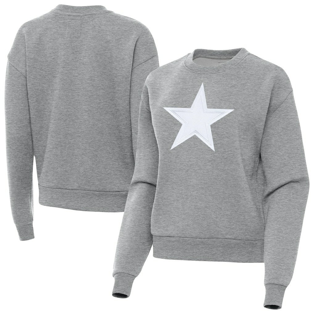 Dallas Cowboys Antigua Women's Victory Pullover Sweatshirt - Heather Gray - NFL