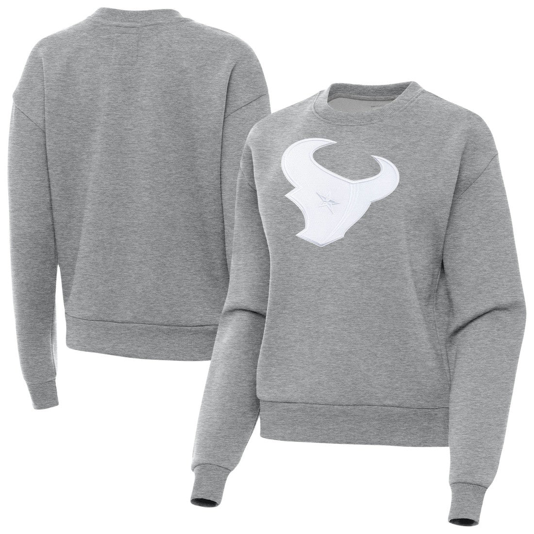 Houston Texans Antigua Women's Victory Pullover Sweatshirt - Heather Gray - NFL