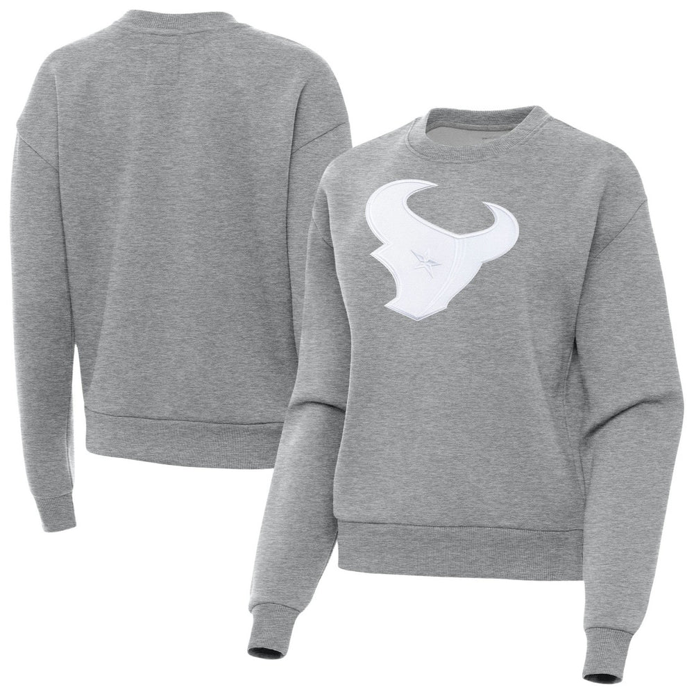 Houston Texans Antigua Women's Victory Pullover Sweatshirt - Heather Gray - NFL