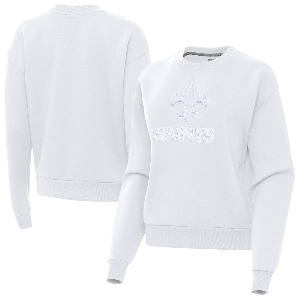 New Orleans Saints Antigua Women's Victory Pullover Sweatshirt - White - NFL