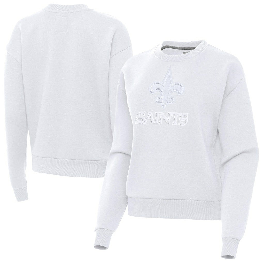New Orleans Saints Antigua Women's Victory Pullover Sweatshirt - White - NFL