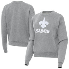 New Orleans Saints Antigua Women's Victory Pullover Sweatshirt - Heather Gray - NFL
