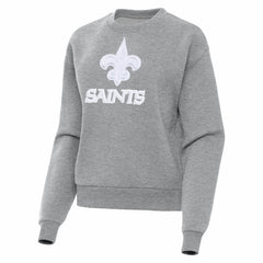New Orleans Saints Antigua Women's Victory Pullover Sweatshirt - Heather Gray - NFL