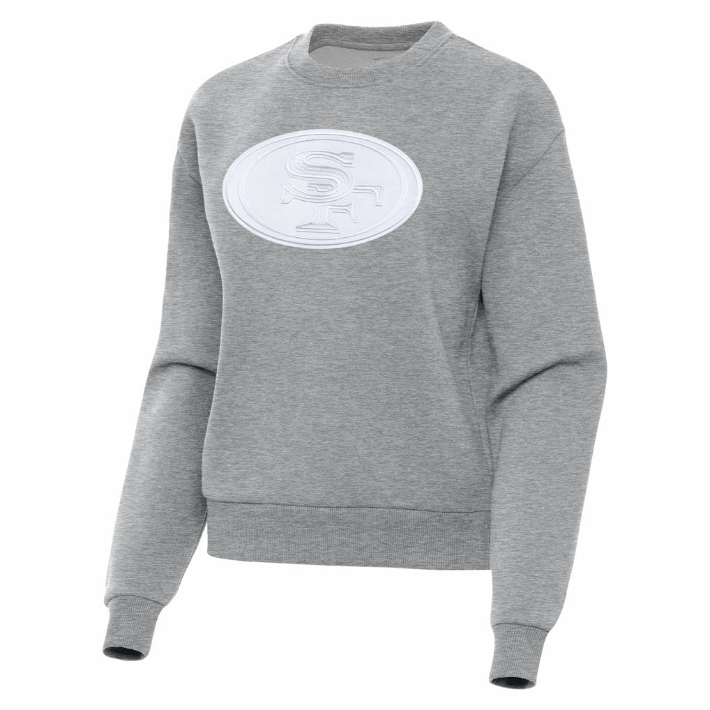 San Francisco 49ers Antigua Women's Victory Pullover Sweatshirt - Heather Gray - NFL
