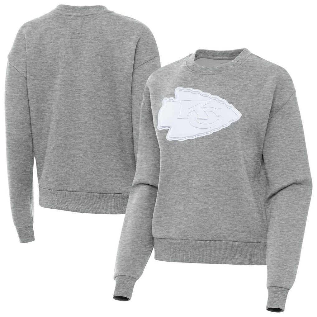Kansas City Chiefs Antigua Women's Victory Pullover Sweatshirt - Heather Gray - NFL