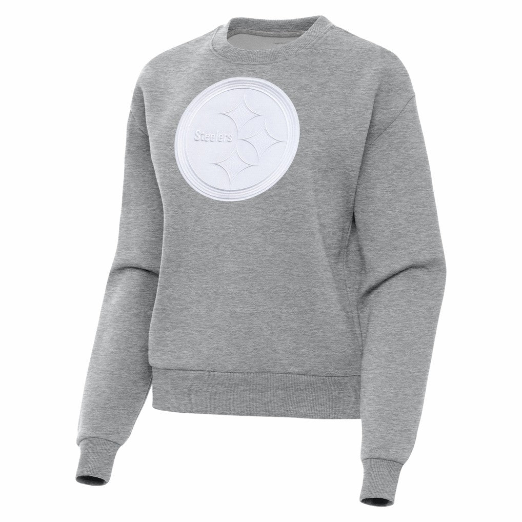 Pittsburgh Steelers Antigua Women's Victory Pullover Sweatshirt - Heather Gray - NFL