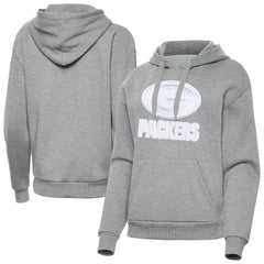 Green Bay Packers Antigua Women's Victory Pullover Hoodie - Heather Gray - NFL