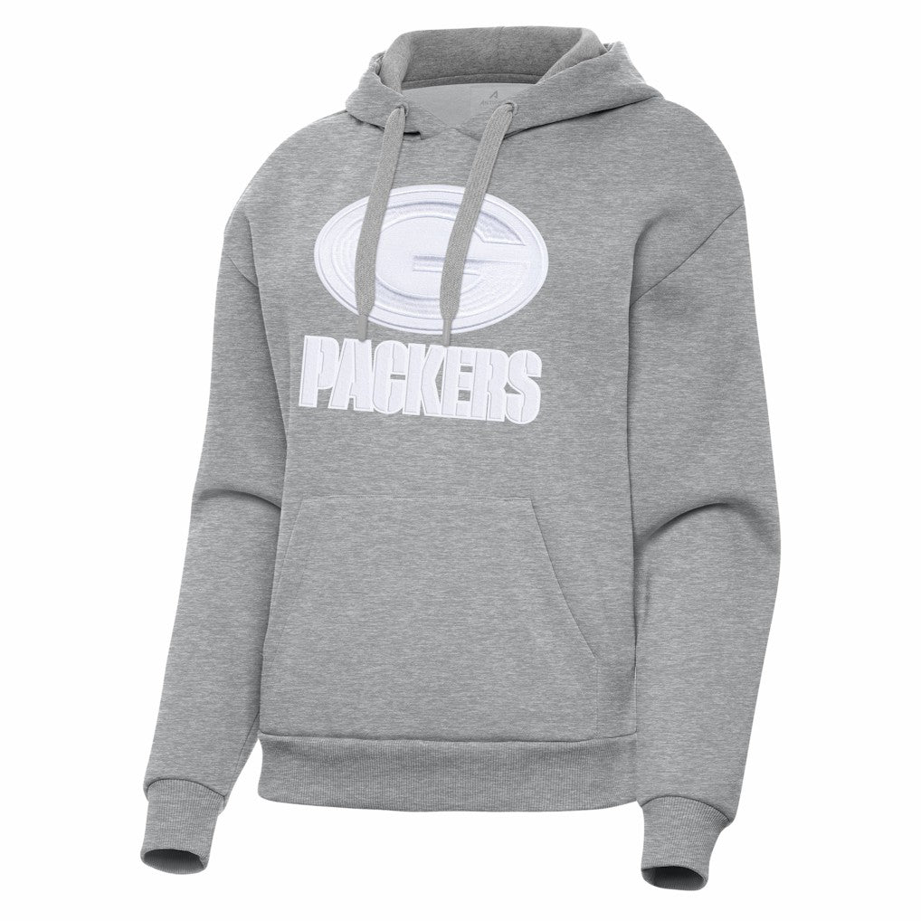 Green Bay Packers Antigua Women's Victory Pullover Hoodie - Heather Gray - NFL