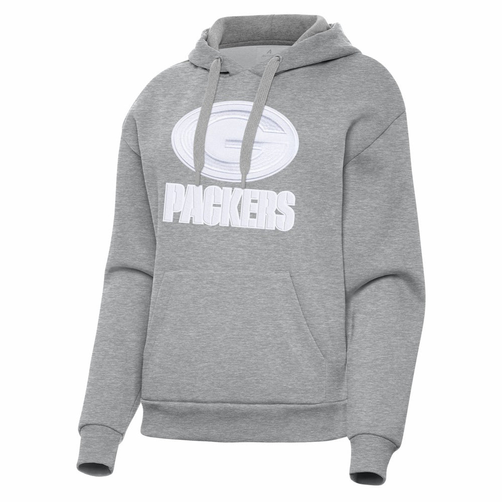 Green Bay Packers Antigua Women's Victory Pullover Hoodie - Heather Gray - NFL