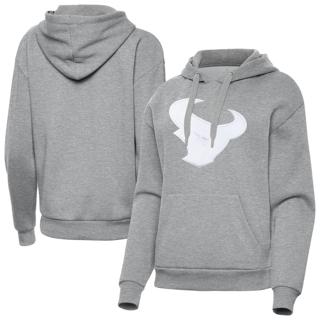Houston Texans Antigua Women's Victory Pullover Hoodie - Heather Gray - NFL