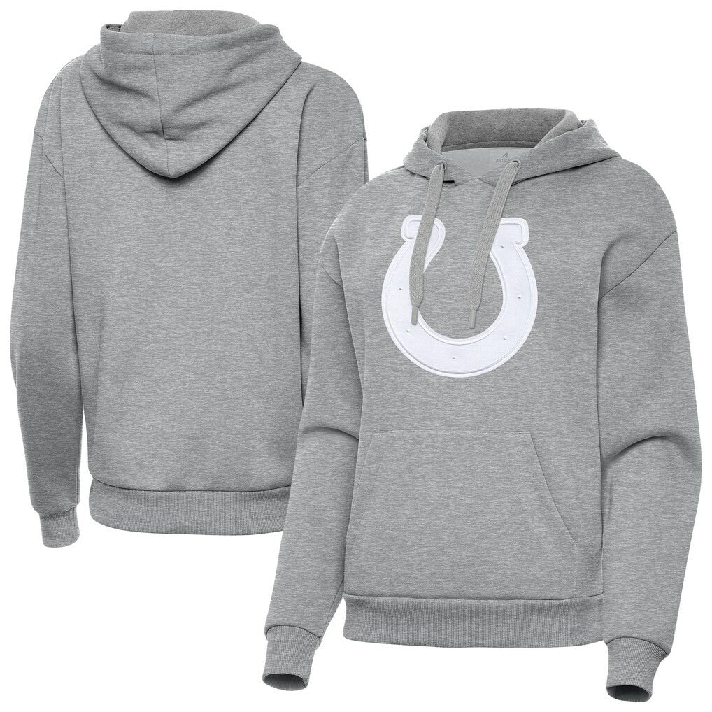 Indianapolis Colts Antigua Women's Victory Pullover Hoodie - Heather Gray - NFL