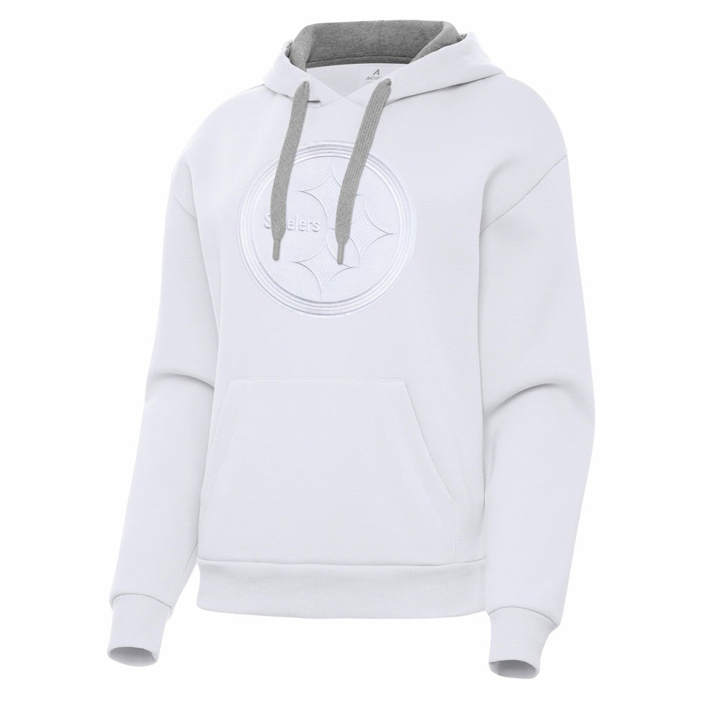 Pittsburgh Steelers Antigua Women's Victory Pullover Hoodie - White - NFL