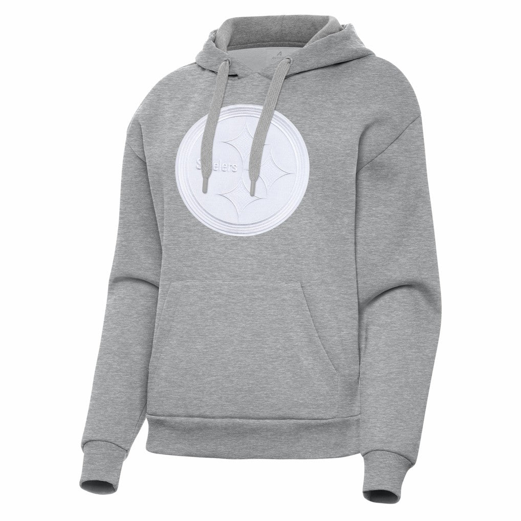 Pittsburgh Steelers Antigua Women's Victory Pullover Hoodie - Heather Gray - NFL