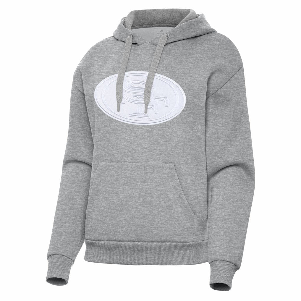 San Francisco 49ers Antigua Women's Victory Pullover Hoodie - Heather Gray - NFL