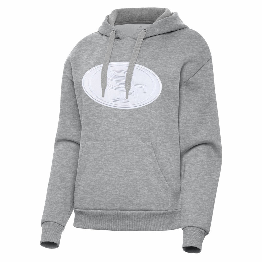 San Francisco 49ers Antigua Women's Victory Pullover Hoodie - Heather Gray - NFL