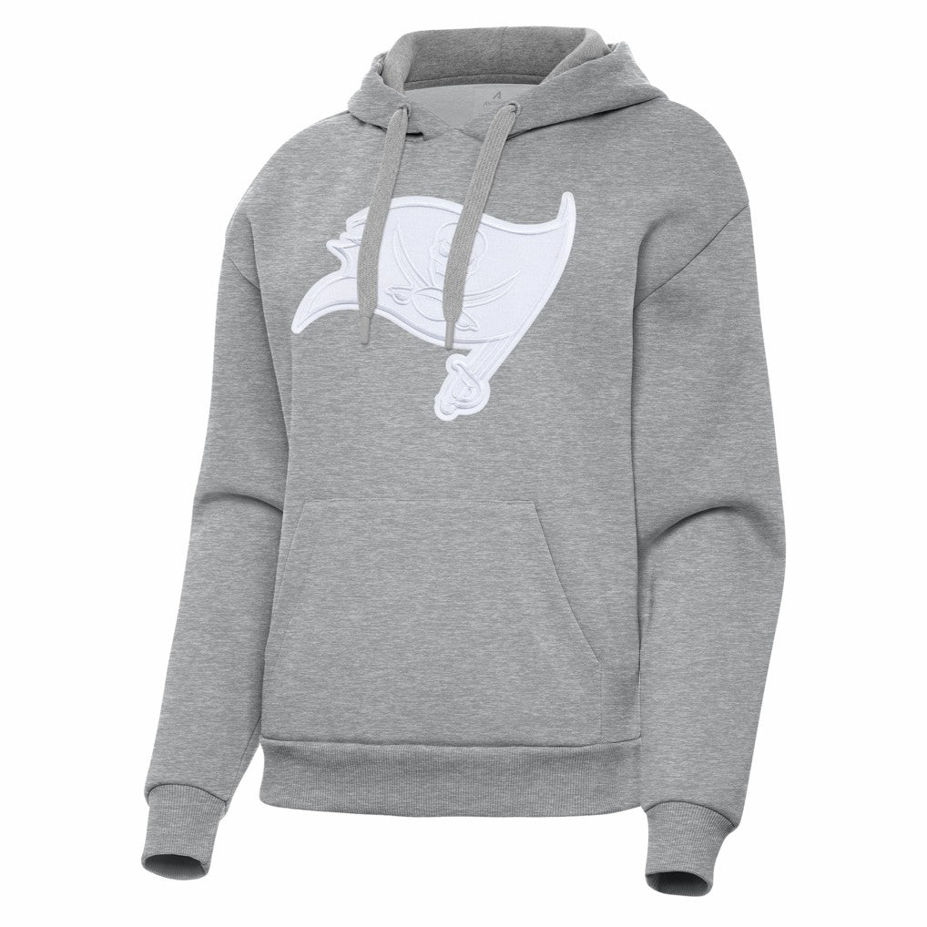Tampa Bay Buccaneers Antigua Women's Victory Pullover Hoodie - Heather Gray - NFL