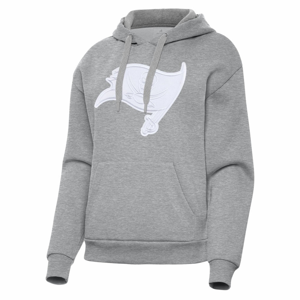 Tampa Bay Buccaneers Antigua Women's Victory Pullover Hoodie - Heather Gray - NFL