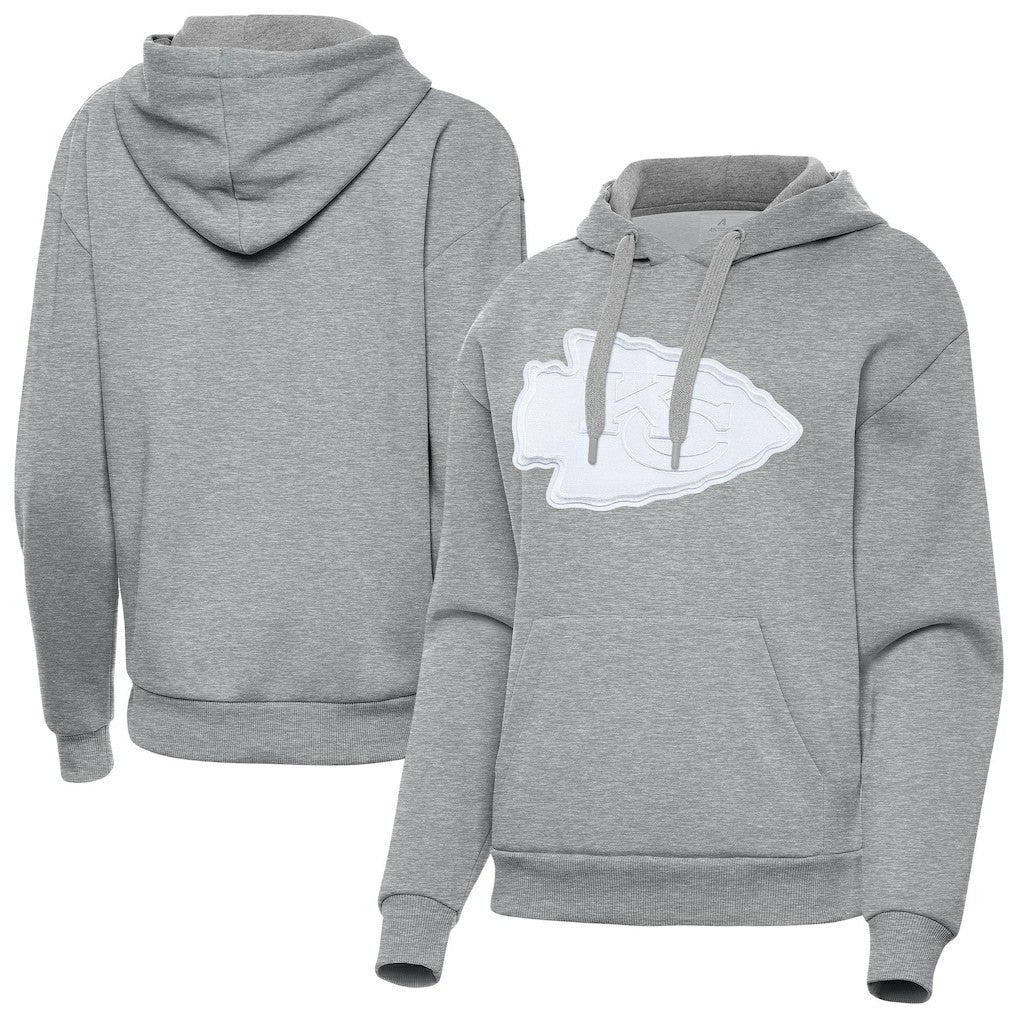 Kansas City Chiefs Antigua Women's Victory Pullover Hoodie - Heather Gray - NFL