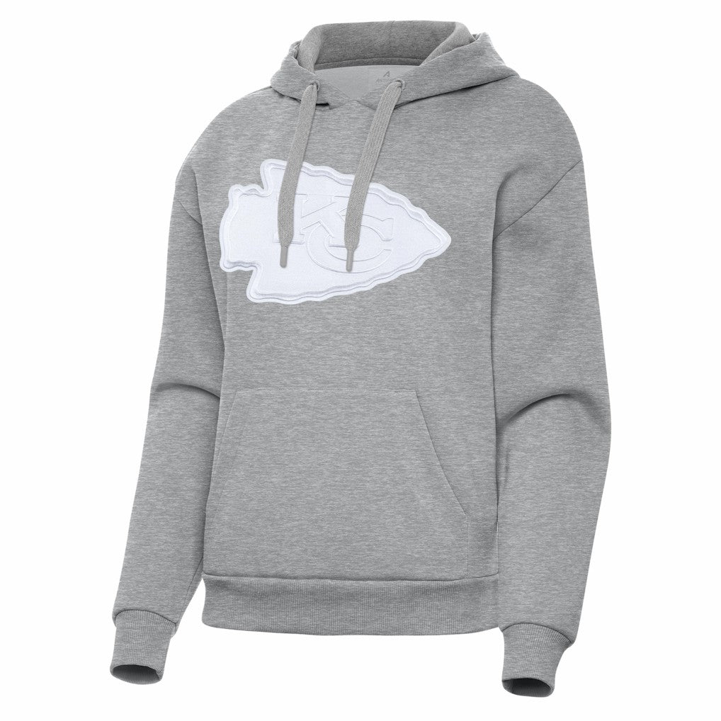 Kansas City Chiefs Antigua Women's Victory Pullover Hoodie - Heather Gray - NFL