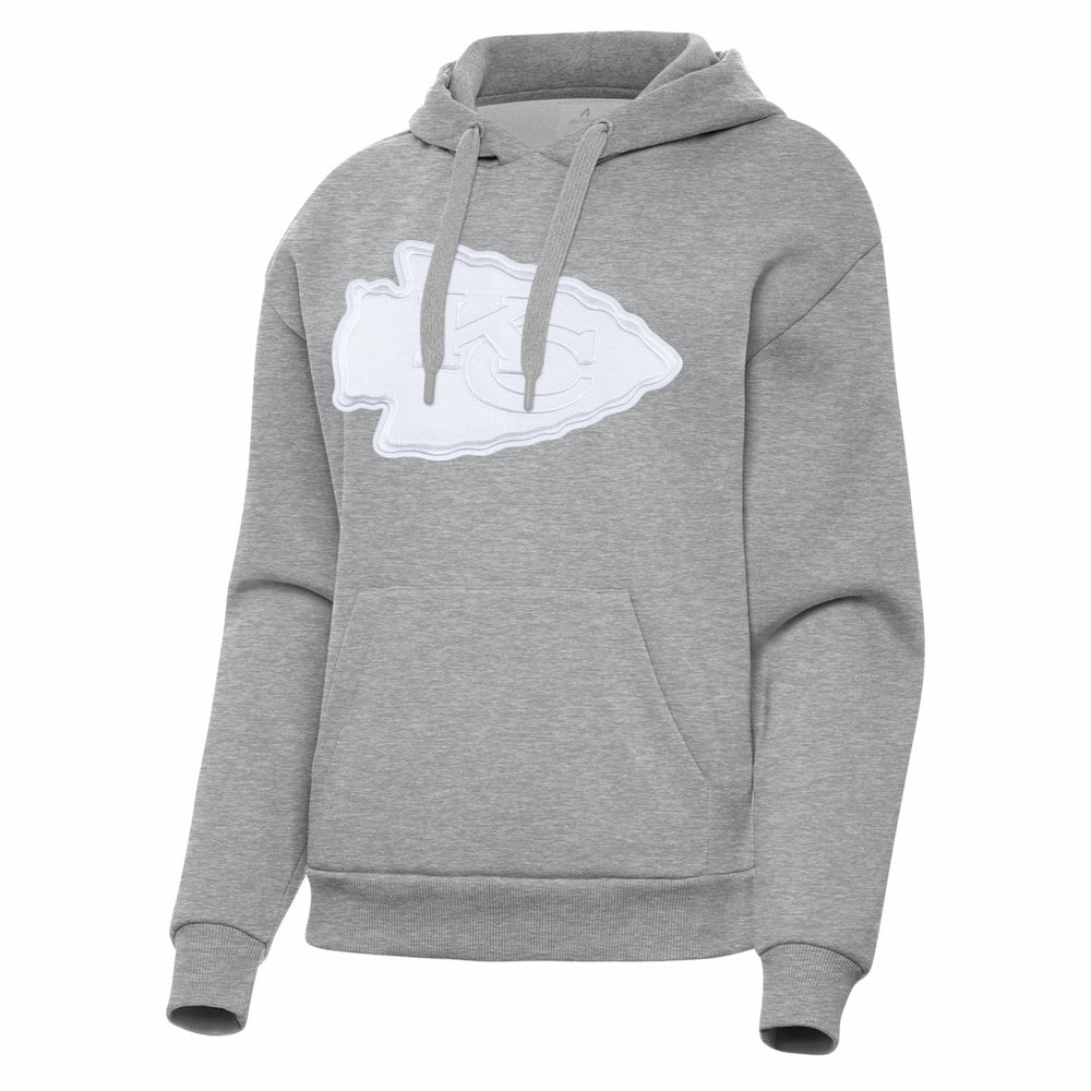 Kansas City Chiefs Antigua Women's Victory Pullover Hoodie - Heather Gray - NFL